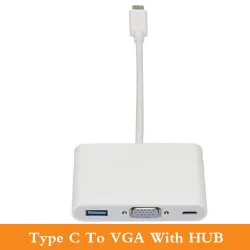 3 in 1 Cable Adapter--Type C to VGA+USB+Hub