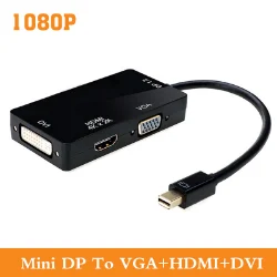 3 in 1 Mini displayport  to HDMI /DVI/VGA 1080P