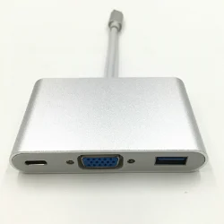 3 in 1 Cable Adapter--Type C to VGA+USB+Hub