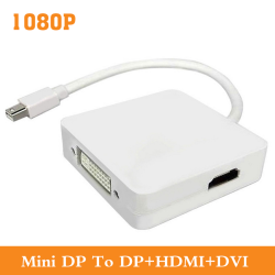 3 in 1 Mini displayport  to HDMI+DP+DVI 1080P